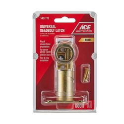 Ace Polished Brass Steel Deadbolt Latch 1 pk