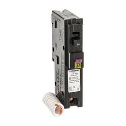 Square D HomeLine 20 amps Dual Function Single Pole Circuit Breaker