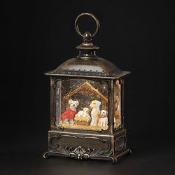 Roman Confetti Lite LED Multicolored Swirl Canine Creche Lantern Table Decor 8.5 in.