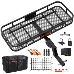 Mockins 50x20x6 Raised Hitch Cargo Carrier w/ Carrier Bag Hitch Cargo Carrier Set 1 pk
