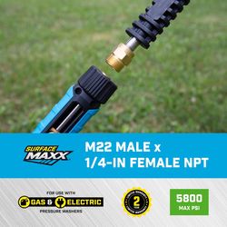 SurfaceMaxx M22 Male x 1/4-in Female NPT Screw Nipple 5800 psi
