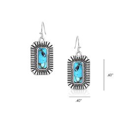 Montana Silversmiths Women's Sky Hoop Rectangle Silver/Turquoise Earrings
