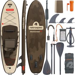 Retrospec Weekender Plus PVC Inflatable Bonsai Camo Paddleboard 6 in. H X 33 in. W X 10.6 ft. L