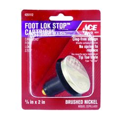 Ace Foot Lok Stop Cartridge 3/8 in. Brushed Nickel Plastic Tub Drain Stopper
