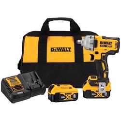 DeWalt 20V MAX XR 1/2 in. Cordless Brushless Mid-Range Impact Wrench Kit (Battery & Charger)