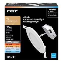 Feit LED Retrofits White 5 in. W Aluminum LED Canless Recessed Downlight 10.3 W