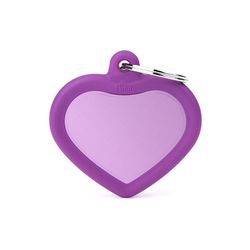 MyFamily Hushtag Purple Heart Aluminum Dog Pet Tags Medium