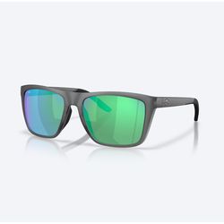 Costa Mainsail XL Sunglasses Men's Matte Gray Smoke Frame Green Mirror Lens Polarized