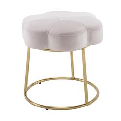 Linon Home Decor Braeside Pink Fabric Cushioned Stool Chair 1 pk