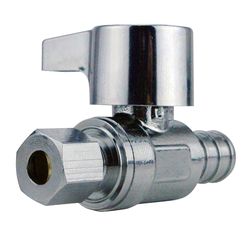 Apollo 1/2 in. PEX Barb in to X 1/4 in. Compression Brass Straight Stop Valve