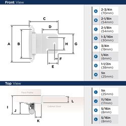 Amerock 2-15/79 in. W X 2-3/4 in. L White Steel Self-Closing Hinge 2 pk