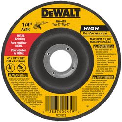 DeWalt 4 in. D X 5/8 in. X 1/4 in. thick Grinding Wheel 1 pc