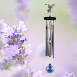 Woodstock Chimes Aluminum/Wood 18 in. Crystal Hummingbird Wind Chime
