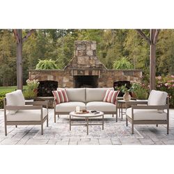 Signature Design by Ashley Big Creek Cove 5 pc Brown Aluminum Contemporary Patio Set
