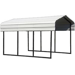 Arrow 10 ft. x 20 ft. Steel Horizontal Peak Carport without Floor Kit