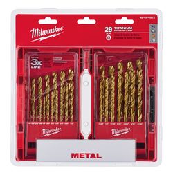 Milwaukee Thunderbolt Assorted High Carbon Steel Drill Bit Set 3-Flat Shank 29 pc