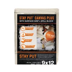 Stay Put 9 ft. W X 12 ft. L X 47 mil Canvas Drop Cloth