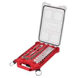 Milwaukee packout 3/8 in. drive SAE 28 Piece Mechanics Ratchet and Socket Set