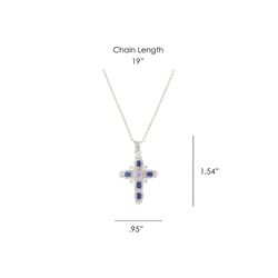 Montana Silversmiths Women's River of Lights Cross Blue/Silver Necklace Water Resistant