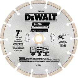 DEWALT HP 7 in. D X 5/8 and 7/8 in. Steel Segmented Rim Diamond Saw Blade 1 pk