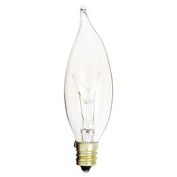 Satco 15 W CA9 Chandelier Incandescent Bulb E12 (Candelabra) Soft White 2 pk