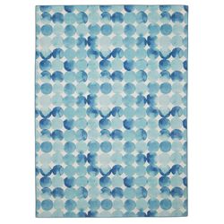 Linon Home Decor 7 ft. W X 9 ft. L Blue/Cream Chaytor Polyester Accent Rug