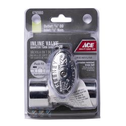 Ace Quick Lock 3/8 in. PTF X 1/2 in. PTC Brass Angle Stop Valve