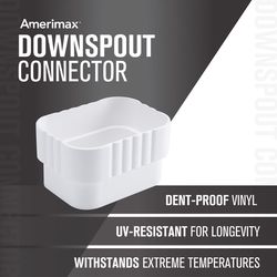 Amerimax 2.38 in. H X 3.25 in. W X 4.25 in. L White Vinyl K Downspout Connector