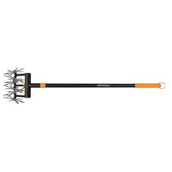 Fiskars Steel Rotary Hand Cultivator Wood Handle