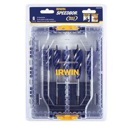 IRWIN Speedbor Carbon Steel Spade Bit Set Quick-Change Hex Shank 6 pc