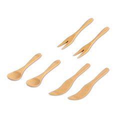 HIC Kitchen Natural Bamboo Appetizer Utensils