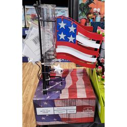 EZRead American Flag Rain Gauge Stake 2 in. W X 14 in. L
