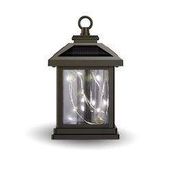 Feit Solar Fixtures 7 in. Solar Power Metal Square Bronze Hanging Pathway Light