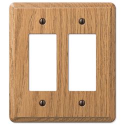Amerelle Contemporary Brown 2 gang Wood Decorator Wall Plate 1 pk