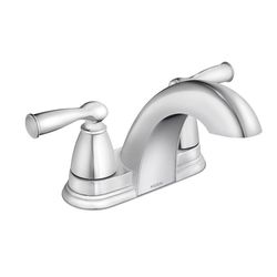 Moen Banbury 2 Chrome Traditional Centerset Bathroom Sink Faucet 4 in.