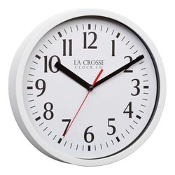 La Crosse Technology 7 in. L X 7 in. W Indoor Analog Wall Clock Glass/Plastic White