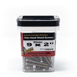 Big Timber No. 9 Sizes X 2 in. L Star White Deep Wood Screws 128 pk