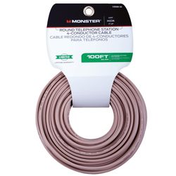 Monster Just Hook It Up 100 ft. L Ivory Telephone Station Wire