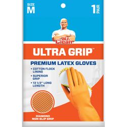 Mr. Clean Ultra Grip Latex Cleaning Gloves M Orange 1 pair
