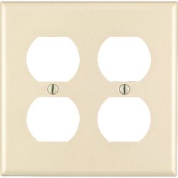 Leviton Almond 2 gang Thermoset Plastic Duplex Wall Plate 1 pk