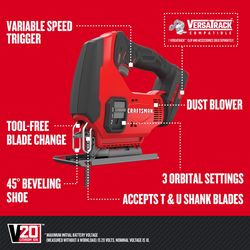 CRAFTSMAN V20 3Ah Advanced Battery Starter with Jig Saw with 4.5-in Grinder