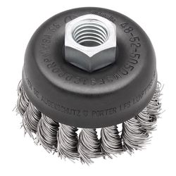 Milwaukee 3 in. Knotted Wire Cup Brush Stainless Steel 1200 rpm 1 pc