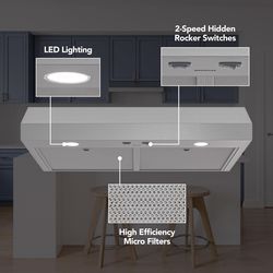 Broan-NuTone GLA1 30 in. W Silver Range Hood