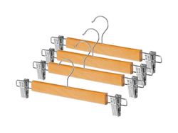 Whitmor 4-9/16 in. H X 1 in. W X 13 in. L Wood Brown Skirt Hanger 4 pk