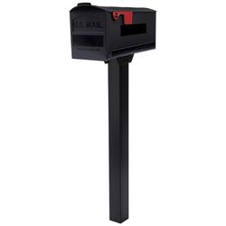 Architectural Mailboxes Patriot 46.9 in. Powder Coated Black Plastic Mailbox Post
