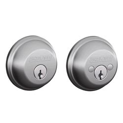 Schlage B Series Satin Chrome Zinc Double Cylinder Deadbolt