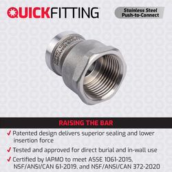 QuickFitting FNPT Stainless Steel Reducing Adapter