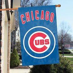 Party Animal Chicago Cubs Applique Banner Flag Nylon 1 pk