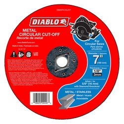 Diablo 7 in. D X 5/8 in. X 1/8 in. thick Aluminum Oxide Metal Circular Cut-Off Disc 1 pk