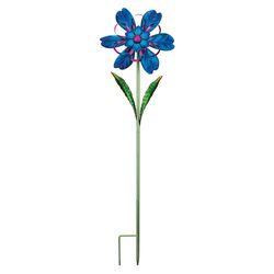 Regal Art & Gift Assorted Metal 36 in. H X 10 in. L X 4.75 in. W Flower Ribbon Garden Stake Spinner